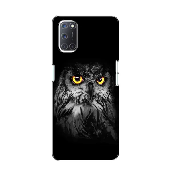 Чехол с рисунком «Сова на чёрном» для OPPO A52