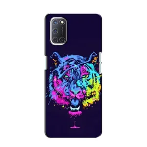 Силиконовый бампер с картинкой животных для Oppo A52 (Тигр-Арт)