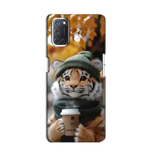 Печатный чехол «Зверята с кофе» для Oppo A52 (Тигр с кофе)