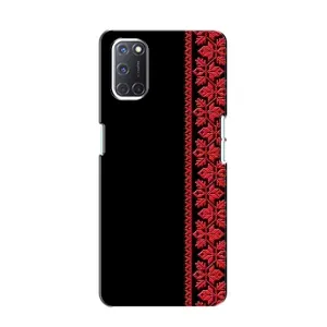 Силиконовый Чехол на Oppo A52 с картинкой Вышиванки (Вышиванка на черном)