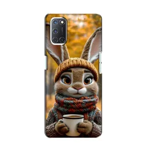 Печатный чехол «Зверята с кофе» для Oppo A52 (Зайчик с кофе)