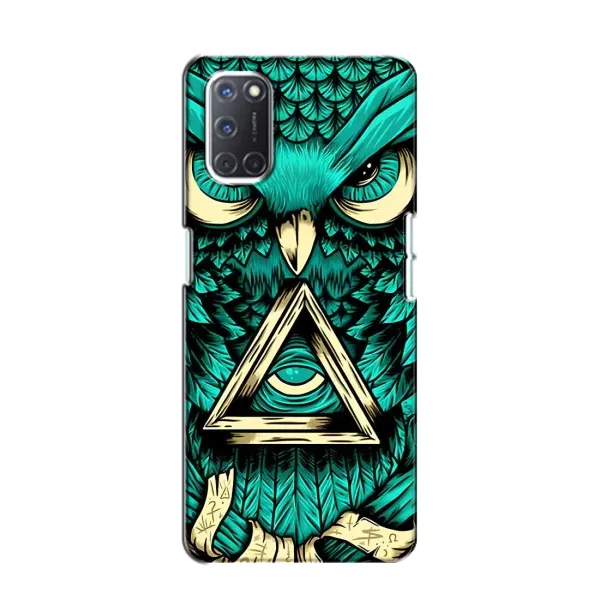 Чехол с рисунком «Зеленая сова» для OPPO A52