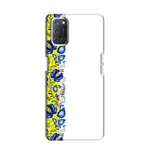 Силиконовый Чехол на Oppo A52 с картинкой Вышиванки (Желто-синяя вышиванка)