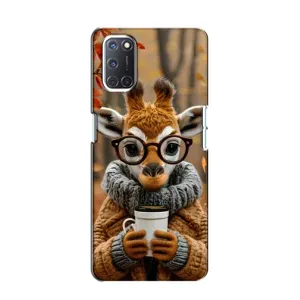 Печатный чехол «Зверята с кофе» для Oppo A52 (Жираф с кофе)