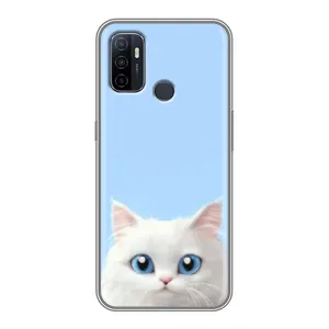 Чехол на тематику: Коты для OPPO A53 (Белый кот)