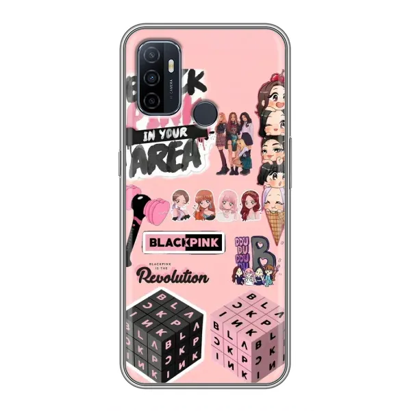 Чехол с рисунком «BLACK PINK коллаж» для OPPO A53