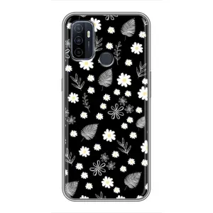 Чохли з тематикою "КВІТИ" на Oppo A53 (цвітіння на чорному)