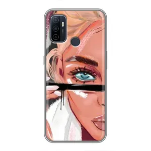 Силіконовый Чохол на Oppo A53 з картинкой Модных девушек (Дівчина та вії)