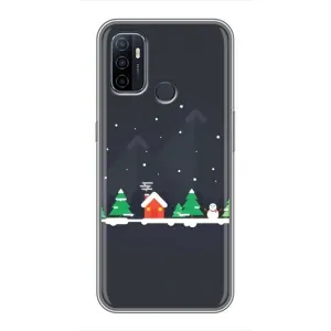 Силиконовый бампер на рождество для Oppo A53 (Город зимний)
