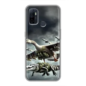 Чехол с мемами тралалело тралала для Oppo A53 (Гусини и крокодило)