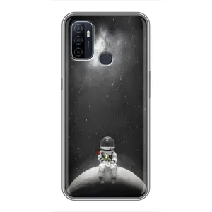 Силиконовый Чехол с принтом "Космонавты" на Oppo A53 (Космонавт романтик)