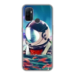 Силиконовый Чехол с принтом "Космонавты" на Oppo A53 (Космонавт в воде)