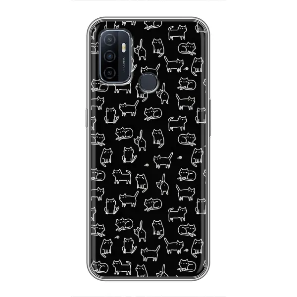 Чехол с рисунком «Котики на черном» для OPPO A53 Чехол с рисунком «Котики на черном» для OPPO A53
