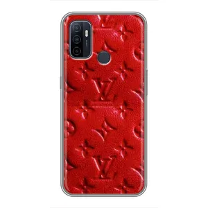 Текстурний Чохол Louis Vuitton для Оппо А53 (Червоний ЛВ)