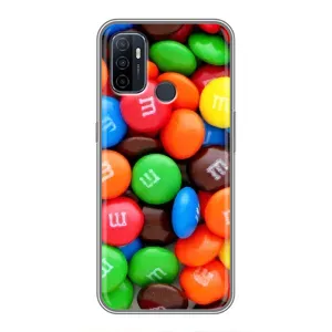 Чехол с изображением вкусной еды для Oppo A53 (Разноцветные M&M'S)