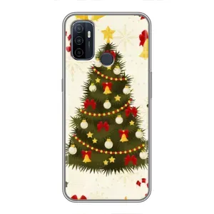 Чехол Новогодняя Елка на Oppo A53 (Новогодний принт)