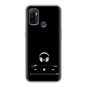 Чехол с картинками на черном фоне для Oppo A53 (Плеер)