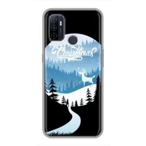 Силиконовый бампер на рождество для Oppo A53 (Рождественский Олень)