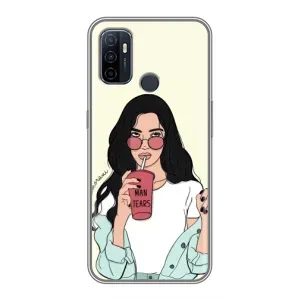Силіконовый Чохол на Oppo A53 з картинкой Модных девушек (З напоєм)
