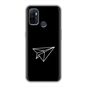 Чехол с картинками на черном фоне для Oppo A53 (Самолетик)