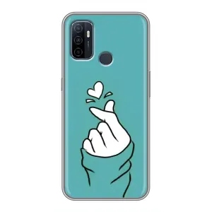 Чохол (Знак сердечка) для Oppo A53 (Сердечко на бірюзовому)