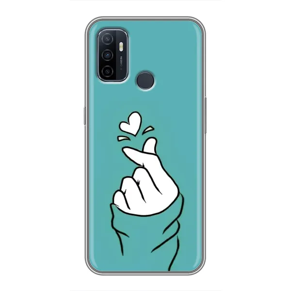 Чехол с рисунком «Сердечко на бирюзовом» для OPPO A53 Чехол с рисунком «Сердечко на бирюзовом» для OPPO A53
