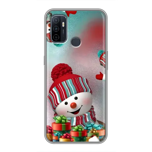 Чехол с рисунком «Снеговик в шапке» для OPPO A53