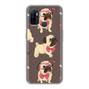 Чехол (ТПУ) Милые собачки для Oppo A53 (Собачки Мопсики)
