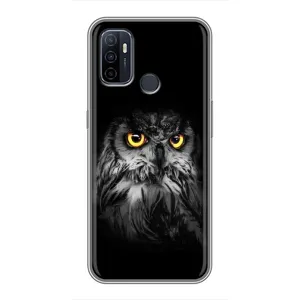 Чехлы с принтом СОВЫ для Oppo A53 (Сова на чёрном)