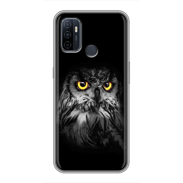 Чехол с рисунком «Сова на чёрном» для OPPO A53 Чехол с рисунком «Сова на чёрном» для OPPO A53