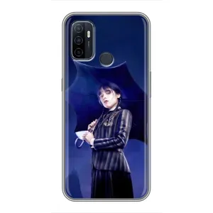 Чехлы с принтом Уэнсдей на Oppo A53 (Уэнсдей с зонтом)