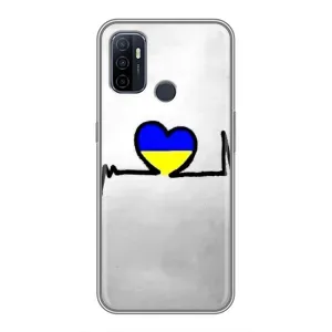 Силиконовый Чехол на Oppo A53 (Я-Украина) (Украинская кардиограмма)