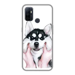 Бампер для Oppo A53 с картинкой "Песики" (Собака Хаски)