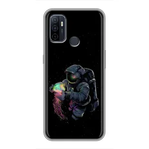 Силиконовый Чехол с принтом "Космонавты" на Oppo A53 (В руках земля)
