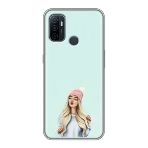 Силіконовый Чохол на Oppo A53 з картинкой Модных девушек (В шапці)