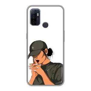 Силіконовый Чохол на Oppo A53 з картинкой Модных девушек (У зеленому)