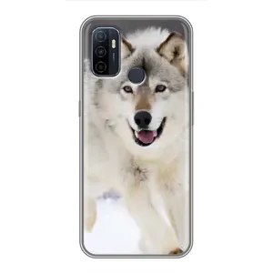 Чехол с Волком на Oppo A53 (Волк на снегу)