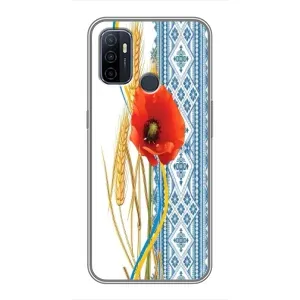 Силиконовый Чехол на Oppo A53 с картинкой Вышиванки (Вышиванка с цветком)
