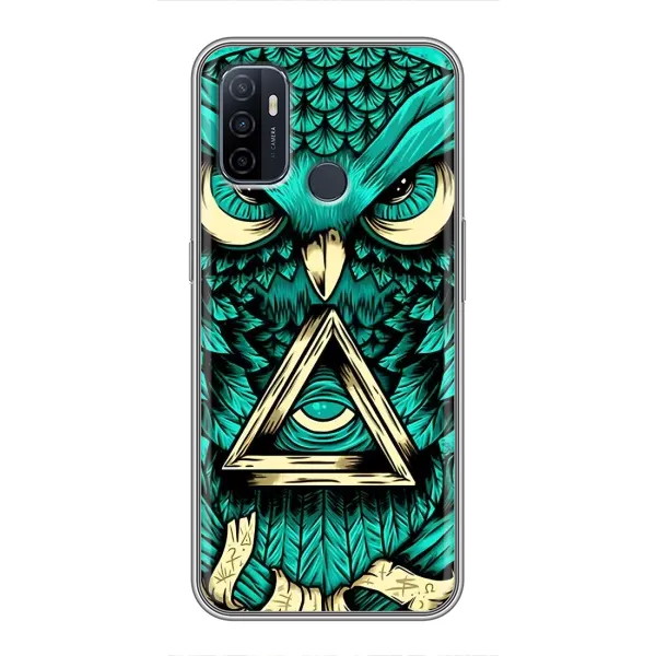 Чехол с рисунком «Зеленая сова» для OPPO A53 Чехол с рисунком «Зеленая сова» для OPPO A53
