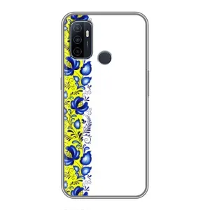Силиконовый Чехол на Oppo A53 с картинкой Вышиванки (Желто-синяя вышиванка)