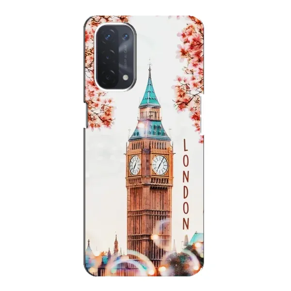 Чехол с рисунком «Часы Лондон» для OPPO A54 (5G)