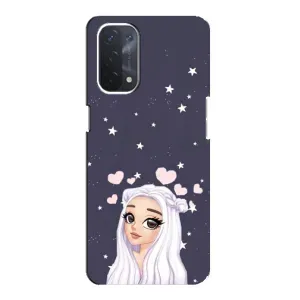 Чехол Стильные девушки на Oppo a54 (5G) (Девушка и сердечки)