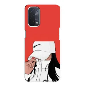 Силиконовый Чехол на Oppo a54 (5G) с картинкой Стильных Девушек (Девушка Nike)