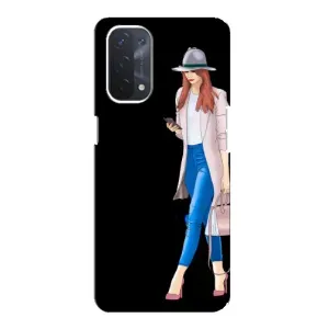 Чехол с картинкой Модные Девчонки Oppo a54 (5G) (Девушка со смартфоном)