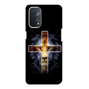 Чехлы для Оппо А54 (5G) (Крест Иисуса) (Иисус Лев)