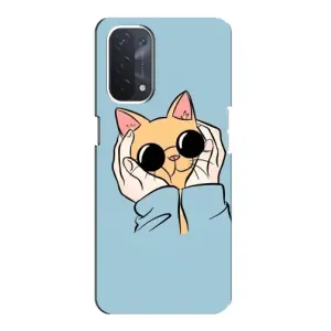 Бампер з зображенням Котиків для Оппо А54 (5G) (КОТИК в окулярах)