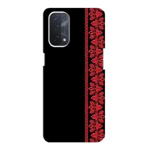 Силиконовый Чехол на Oppo a54 (5G) с картинкой Вышиванки (Вышиванка на черном)