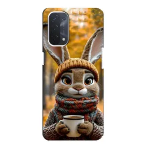 Друкований чохол 'Звірята з кавою' для Oppo a54 (5G) (Зайчик з кавою)