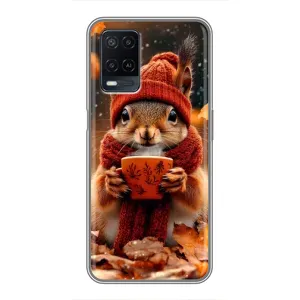 Печатный чехол «Зверята с кофе» для OPPO A54 (Белка с кофе)