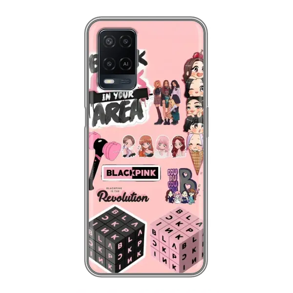 Чехол с рисунком «BLACK PINK коллаж» для OPPO A54